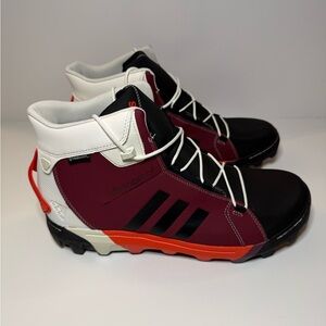 Adidas Slopecruiser Mid Snow Hiker Boots - Black, Maroon, and Orange - Men’s 13